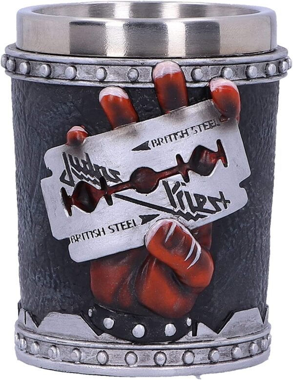 Band Merchandise~ B4896P9 Judas Priest British Steel Album Shot Glass, Black, 7.5cm