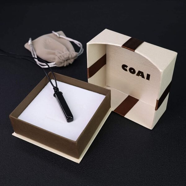 Witchcraft~COAI Leather Cord Simple Stick Bar Stone Pendant Necklace