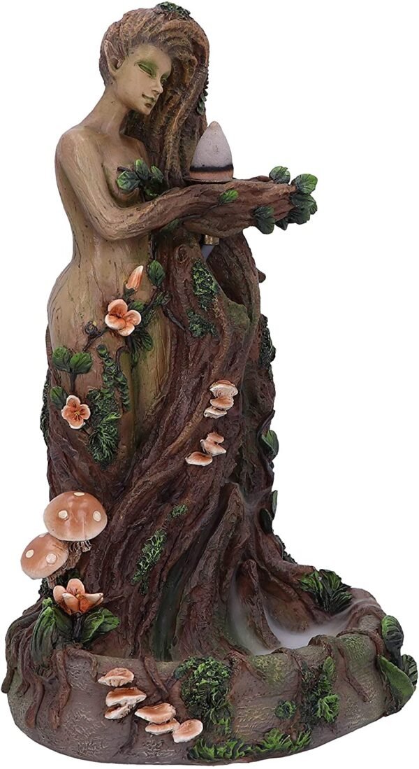 Magicun N.Giftware~Lady Earth Female Tree Spirit Natural Backflow Incense Burner, 23.5cm, Brown