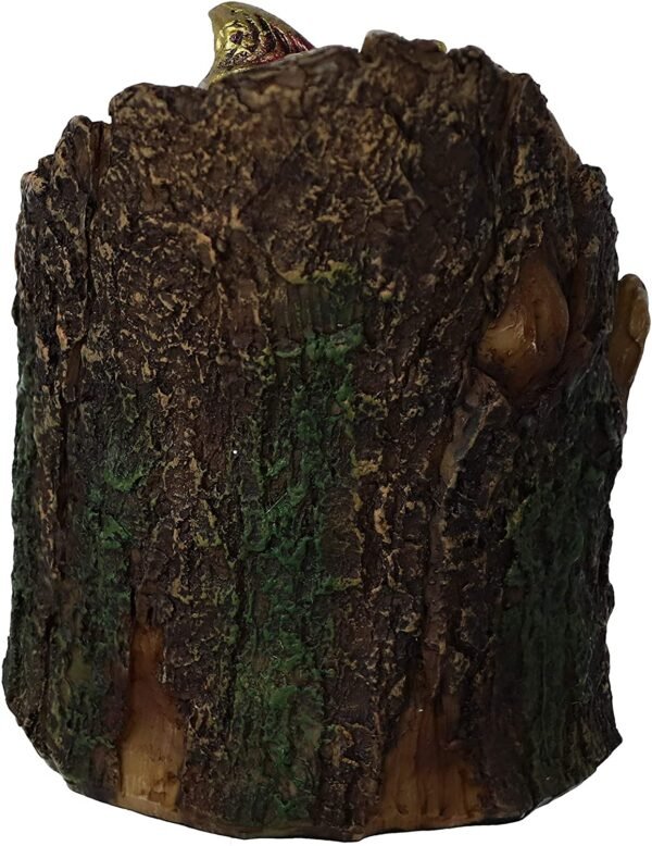Fantasy Collection~ Arboreal Hatchling Red Dragon in Tree Trunk Light Up Figurine, Green, 10.8cm