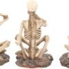 Dark Collection~AL50292 See No, Hear No, Speak No Skeletons Figurine , Ivory