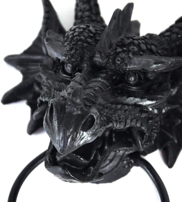 Magicun N.Giftware~Nemesis Black Dragon Door Knocker - 20cm / 8"