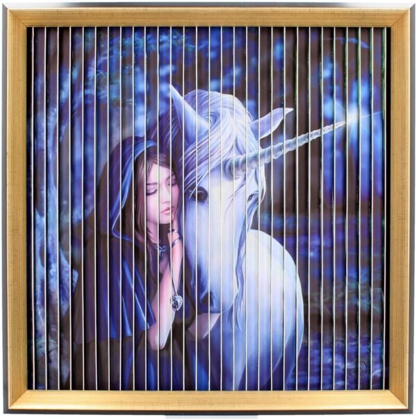 Artist Collections~ Unicorns Kinetic Picture Anne Stokes 43cm, PVC Board, PS Frame, Paper, Blue