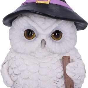 Wiccan Collection~Snowy Magic Witch Owl Familiar Figurine, White, 18cm