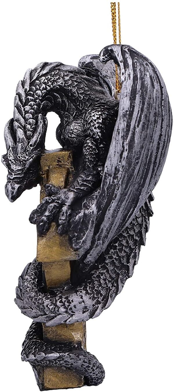 Magicun N.Giftware~Claus Festive Hanging Dragon Ornament, 11cm, Gold