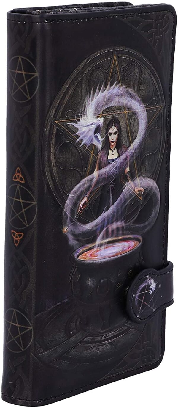 Magicun N.Giftware~, Black, Anne Stokes The Summoning Witch and Dragon Embossed Purse, 18.5cm