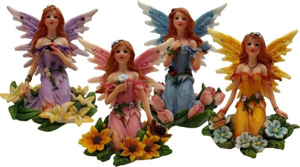 Fantasy Collection~ Woodland Fairy Wishes 8cm Set of 4, Figurines, Resin, Multi-Coloured