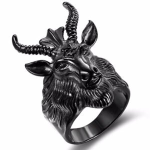 Gothic Ring Satan Ram Goat Ring Gothic Halloween Jewelry