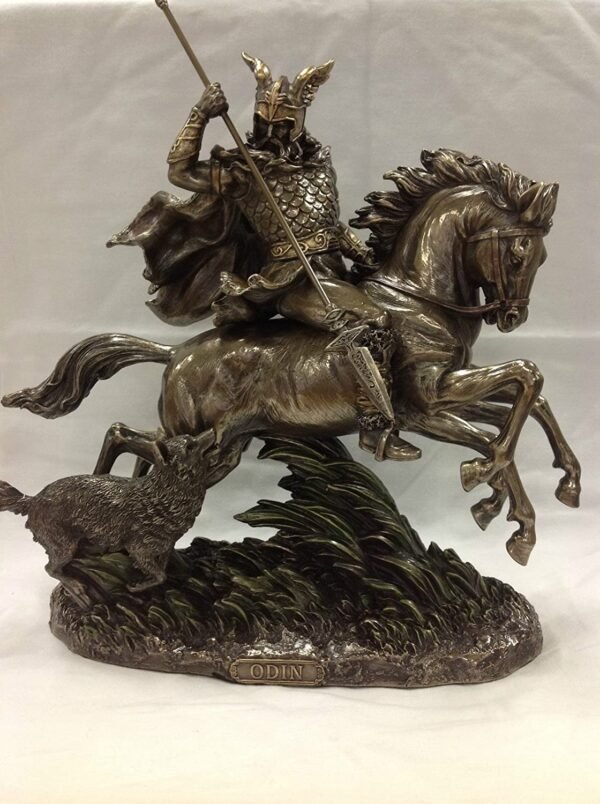 Magic  Collection~Odin Riding Sleipnir Sculpture Followed by Wolf