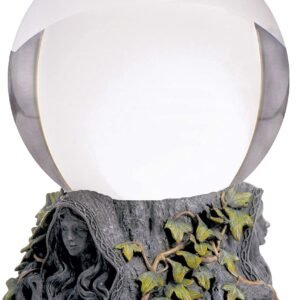 Wiccan Collection~Maiden Mother Crone Crystal Ball Holder and Crystal Ball 24cm Grey