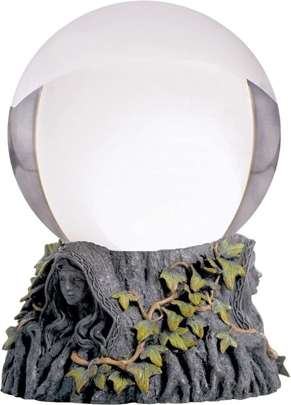 Wiccan Collection~Maiden Mother Crone Crystal Ball Holder and Crystal Ball 24cm Grey