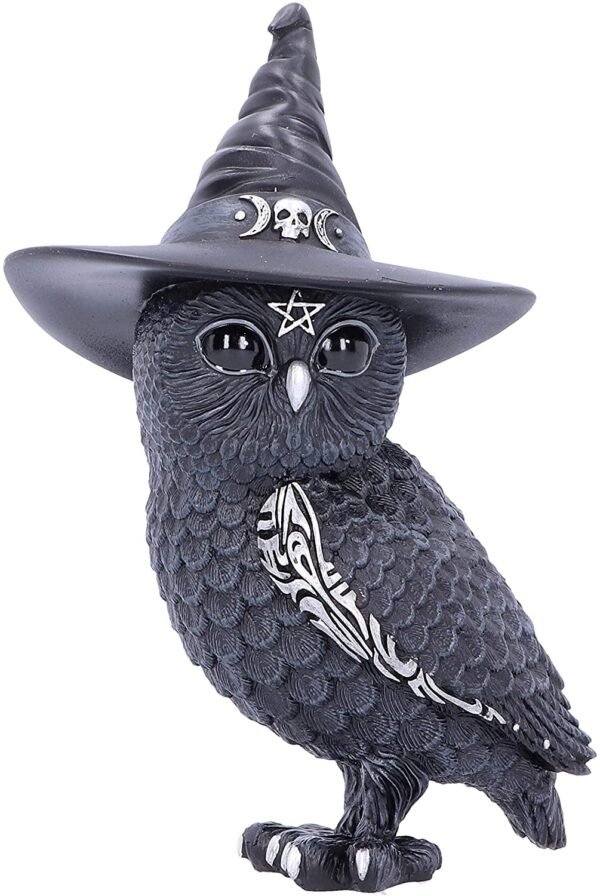 Dark Collection~Owlocen Witches Hat Occult Owl Figurine, Black, 13.5cm