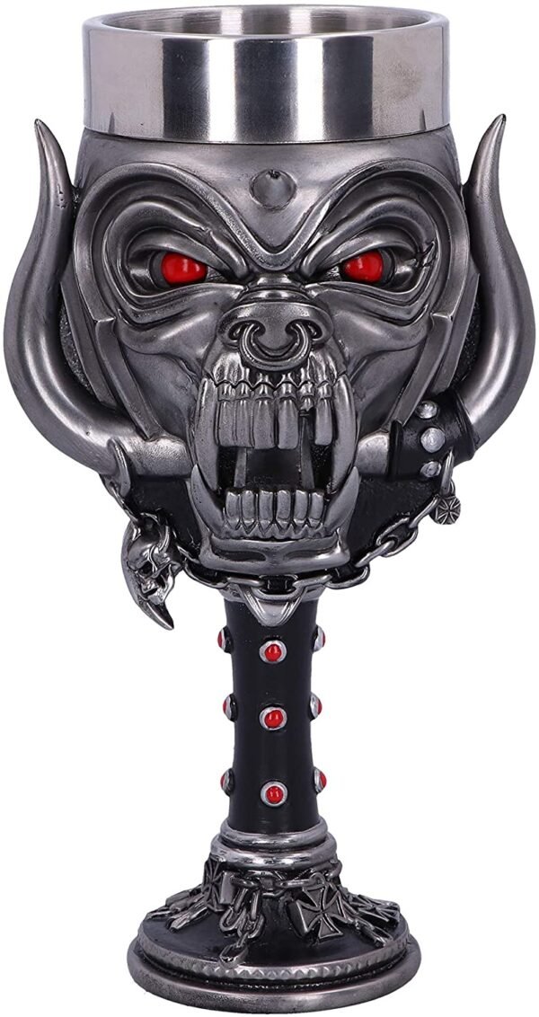 Band Merchandise~ Officially Licensed Motorhead Snaggletooth Warpig Goblet Glass, Silver, 20.5cm