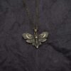 Big Skull and Dead Moth Head Insect Jewellery Butterfly Pendant Necklace