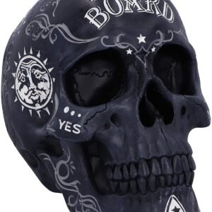 Wiccan Collection~Spirit Ouija Talking Board Skull Ornament, Black, 20cm