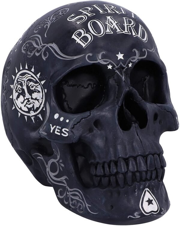 Wiccan Collection~Spirit Ouija Talking Board Skull Ornament, Black, 20cm