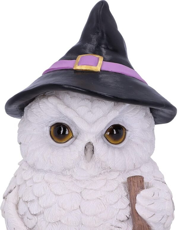 Wiccan Collection~Snowy Magic Witch Owl Familiar Figurine, White, 18cm