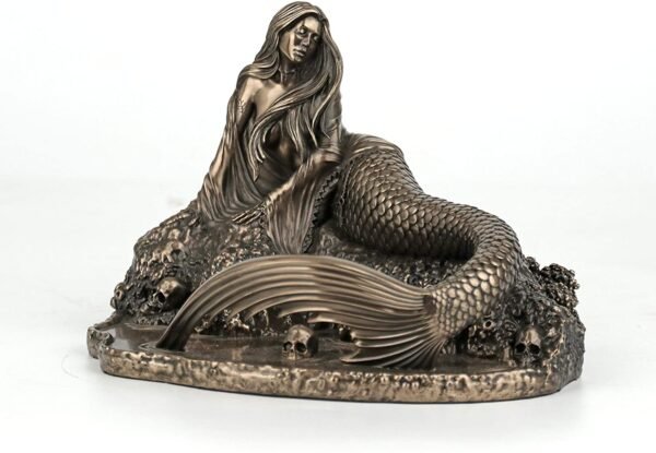 Veronese Design 5 7/8 Inch Sirens Lament by Anne Stokes Cold Cast Resin Bronze Finish Mermaid Statue Home Decor