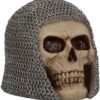 Mythology Collection~ Chainmail Skull Figurine 19cm Grey, Resin