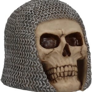 Mythology Collection~ Chainmail Skull Figurine 19cm Grey, Resin