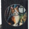 Artist Collections~ Lisa Parker Adventure Awaits Calico Cat Ship Embossed Purse, Black, 18.5cm