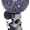 Magicun N.Giftware~Deaths Desire Twin Skull Heart Set of Two Goblets, 18.5cm, Purple