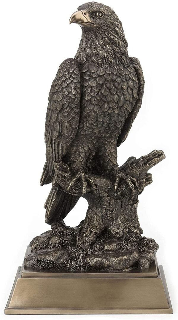 Magic  Collection~17 Inch Bald Eagle Perching On Tree Branch Antique Bronze Finish Platformed Large Animal Statue