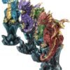 Fantasy Collection~ Dragonling Brood Set of 4, Resin, Metallic Multi-Coloured, 4cm