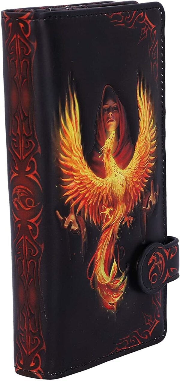 Magicun N.Giftware~Anne Stokes Phoenix Rising Mythical Bird Embossed Purse, 18.5cm, Black