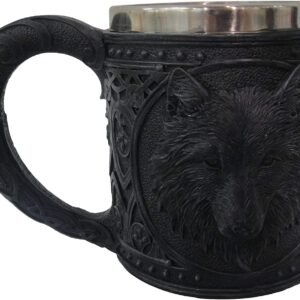 Animal Collection~ Night Wolf Tankard Mug 13cm Black