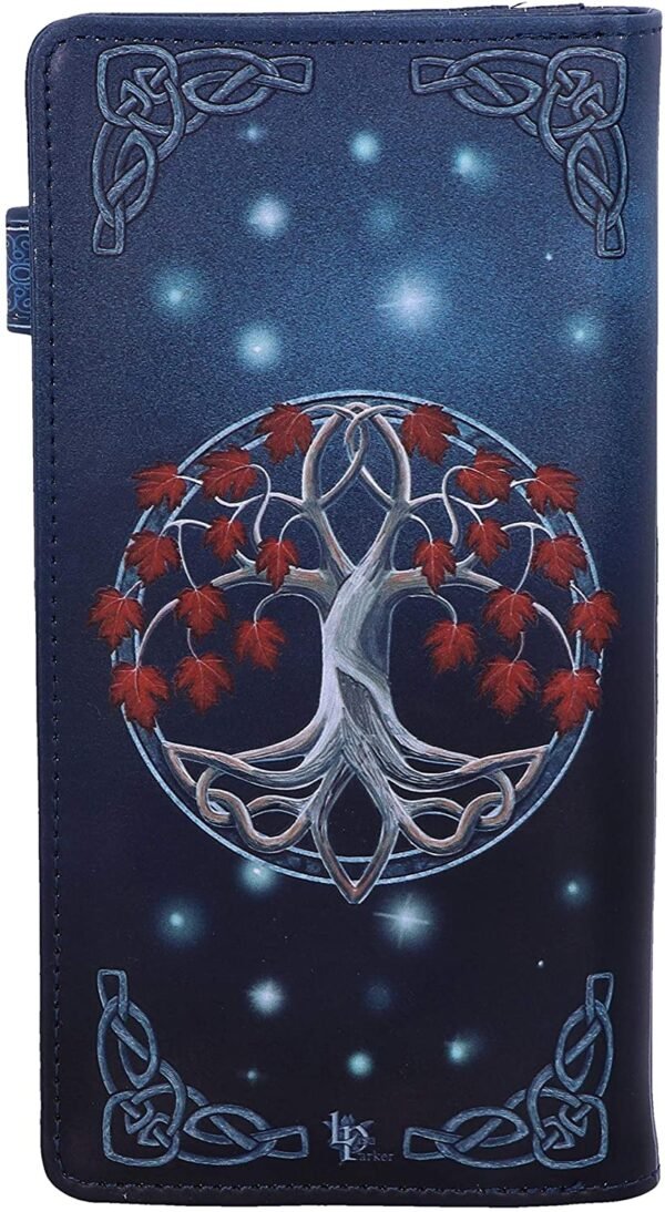 Magicun N.Giftware~Lisa Parker Guardian of The Fall White Autumn Wolf Embossed Purse, 18.5cm, Blue