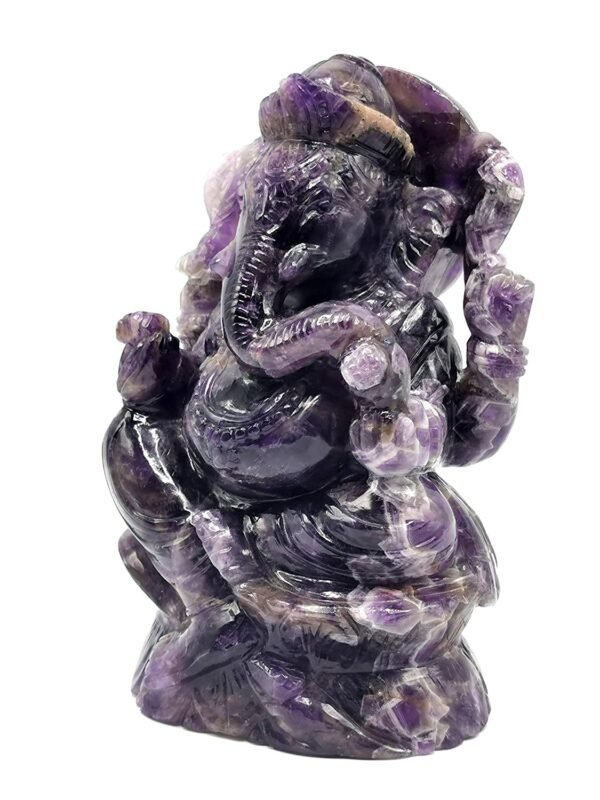 Magicun  Collection~Amethyst Handmade Carving of Ganesh - Lord Ganesha Idol | Sculpture | Murti in Crystals and Gemstones - Reiki/Chakra/Healing - 7 inches and 1.9kg (4.2 lb)