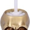 Magicun N.Giftware~Death Golden Skull Toilet Brush Holder, 16.4cm, Gold
