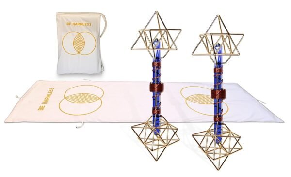 Magnetic Healing Mat System with Two Quartz Crystal Healing Earth Vajras