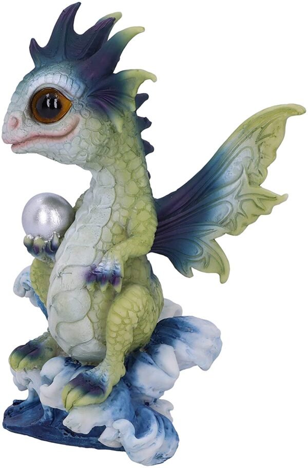 Fantasy Collection~ Water Hatchling Dragon Figurine, Green/Purple, 14cm