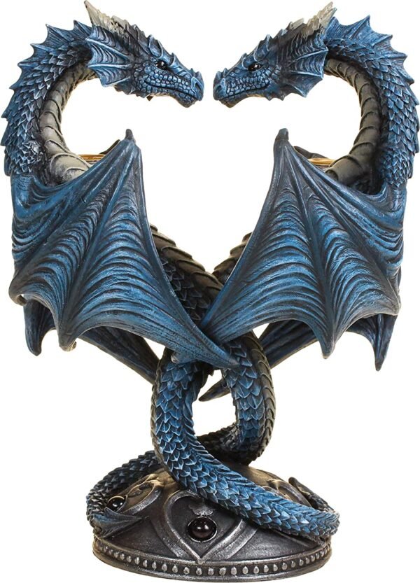 Artist Collections~ Dragon Heart Anne Stokes Candle Holder 28cm Blue