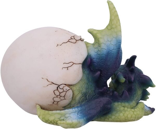 Fantasy Collection~ Hatchling's Rest Dragon Figurine, Green/Purple, 12cm