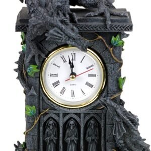 Nemesis Now Duelling Dragons Clock 26cm, Polyresin, Grey