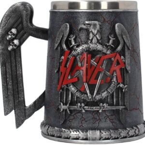 Band Merchandise~ B4128M8 Slayer Tankard Mug 14cm Black, Resin w/Stainless Steel Insert