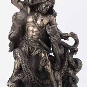 Magic  Collection~9 Inch Slaying of Hydra Second Labor of Hercules Greek Roman Monster Battle Hero Heracles Antique Bronze Finish Statue