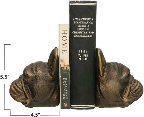 Magic  Collection~Creative Co-op Resin Antique Bronze Dog, Set of 2 Bookends