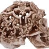 Dark Collection~Gothic Design Carved Skull Figurine Ornament, Natural, 19cm