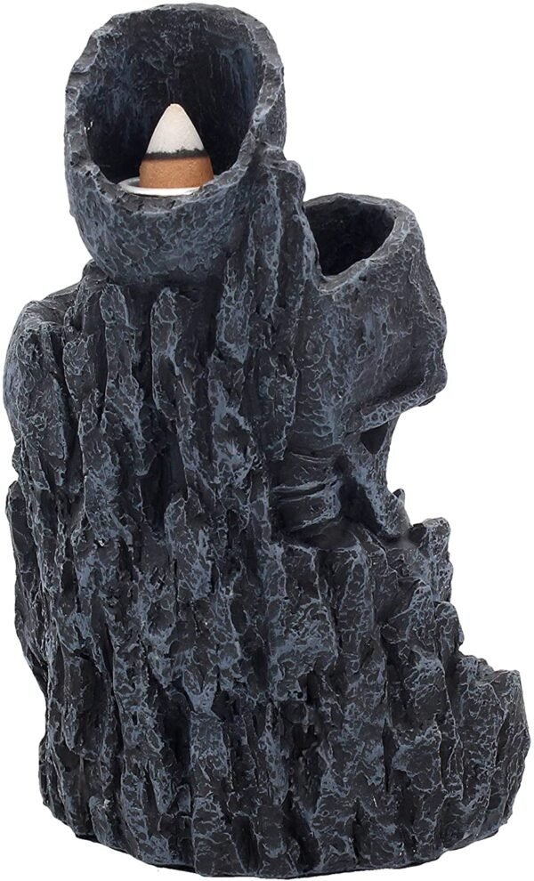 Magicun N.Giftware~Skull Backflow Tower Incense Burner 17.5cm Black, Resin