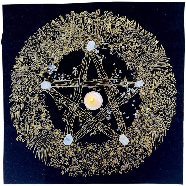 Pentagram Altar Cloth, Astrology Tarot Cards Divination Tablecloth 23.6 " x 23.6 "