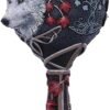Artist Collections~ Lisa Parker Guardian of the Fall White Autumn Wolf Goblet, 19.5cm