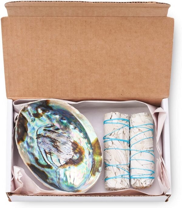 Witchcraft~Origins Smudging Kit - 2 White Sage Smudge Stick + Abalone Shell Bowl | Sustainably Sourced Healing Incense for Home Cleansing, Protection, Meditation, Positive Energy