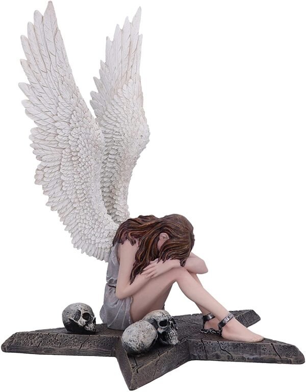 Artist Collections~ Spiral Gothic Enslaved Angel in Chains Figurine, Silver, 27.5cm