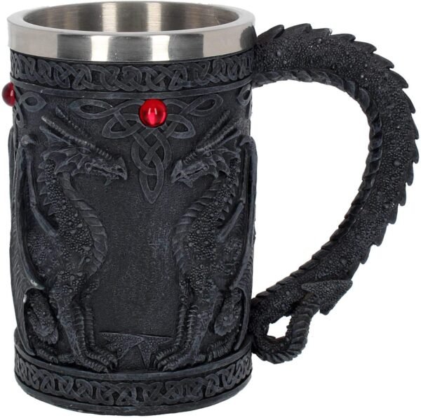 Fantasy Collection~ NEM3731 Black Wing Tankard Mug 18cm Black