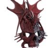 Artist Collections~ Spiral Serpent Infection Dragon and Mutated Skull Wall Plaque, Red, 31.5cm