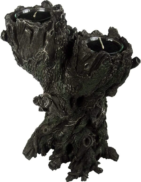 Light Collection~Green Man Tri Tealight Holder 25cm Brown